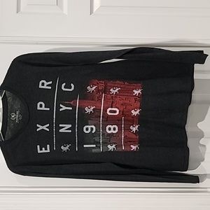 Used Express Long Sleeve Charcoal Graphic T. Size XL